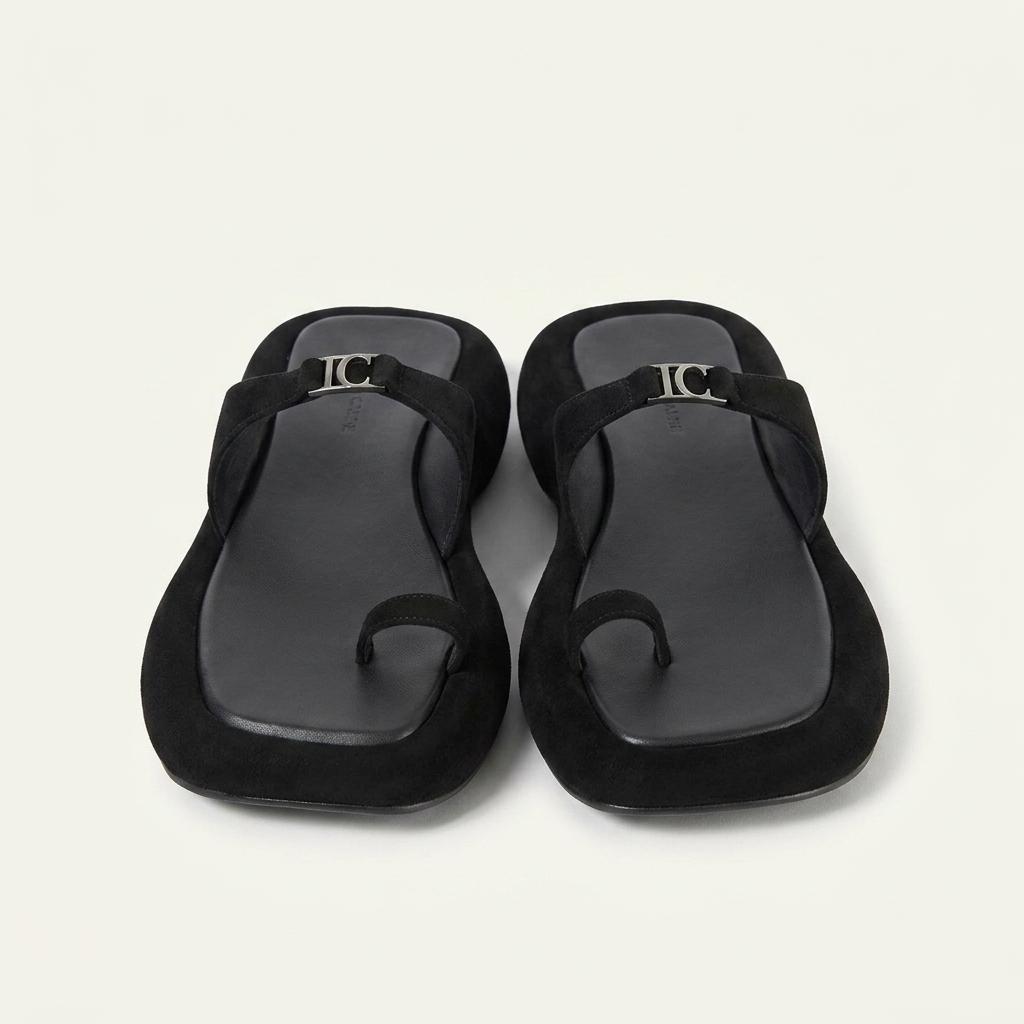 로우클래식 Logo Toe Loop Flip Flop Black 1