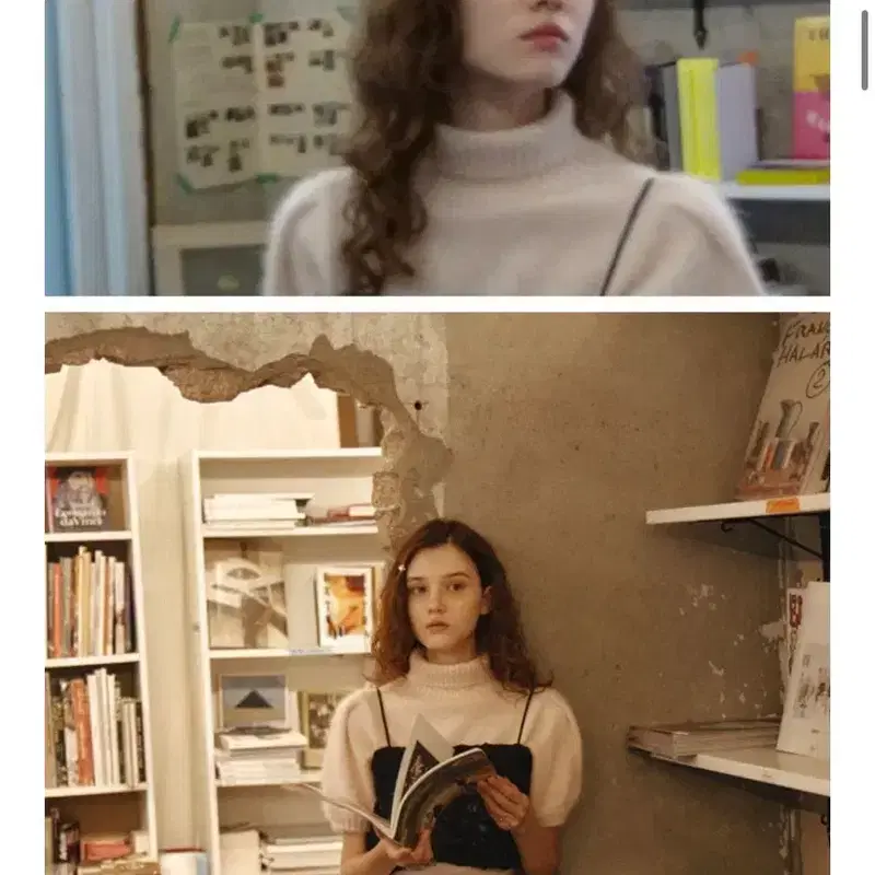 플로움 앙고라 하프 니트 angora knit 라이트핑크 3