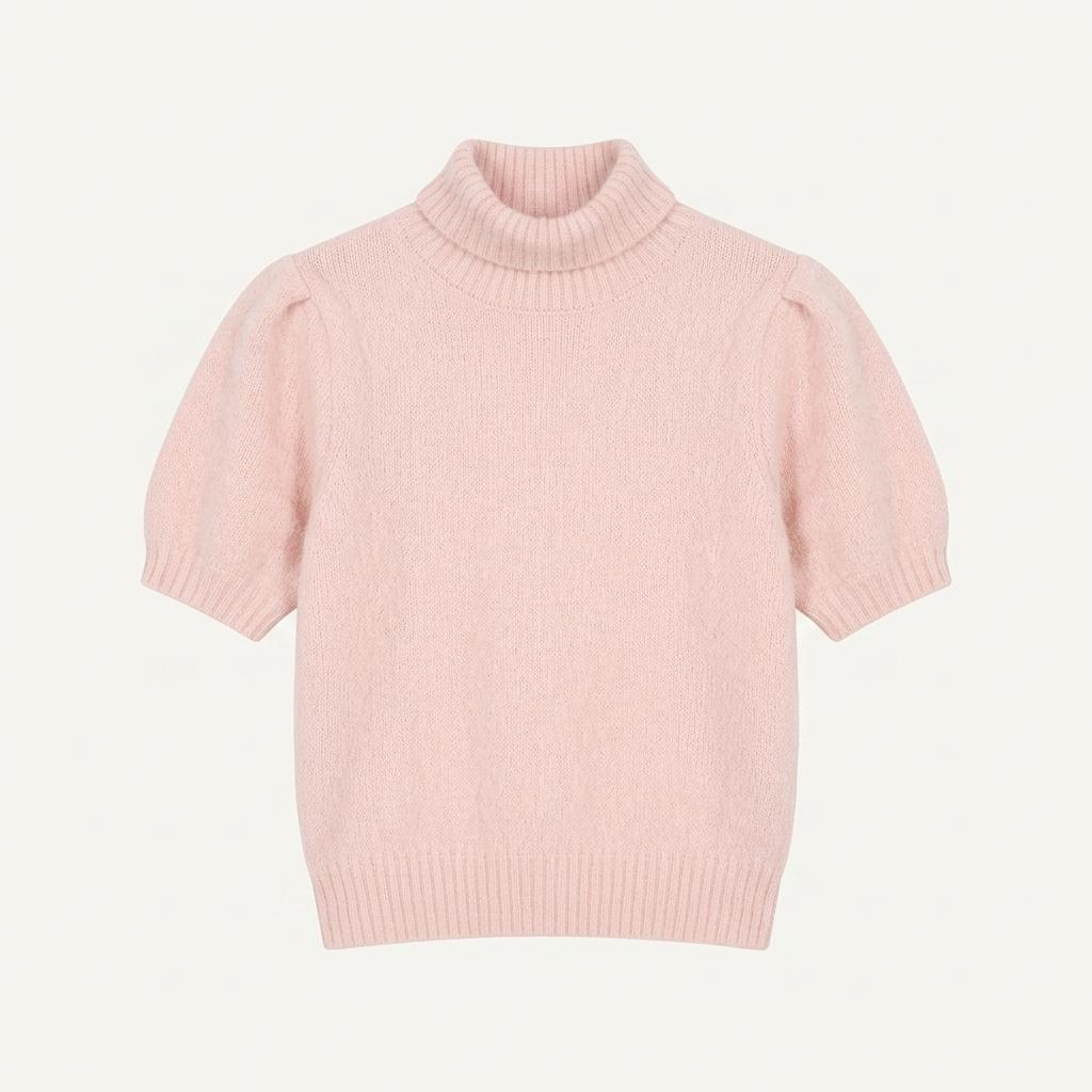 플로움 앙고라 하프 니트 angora knit 라이트핑크 1