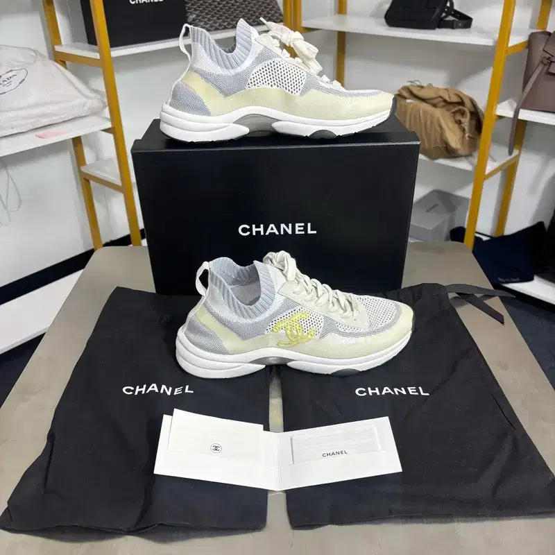 (풀박스/정품)샤넬 CC 니트 스니커즈 G36259 260mm 2