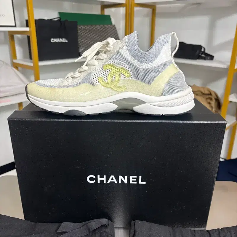 (풀박스/정품)샤넬 CC 니트 스니커즈 G36259 260mm 4