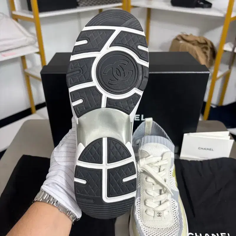 (풀박스/정품)샤넬 CC 니트 스니커즈 G36259 260mm 9