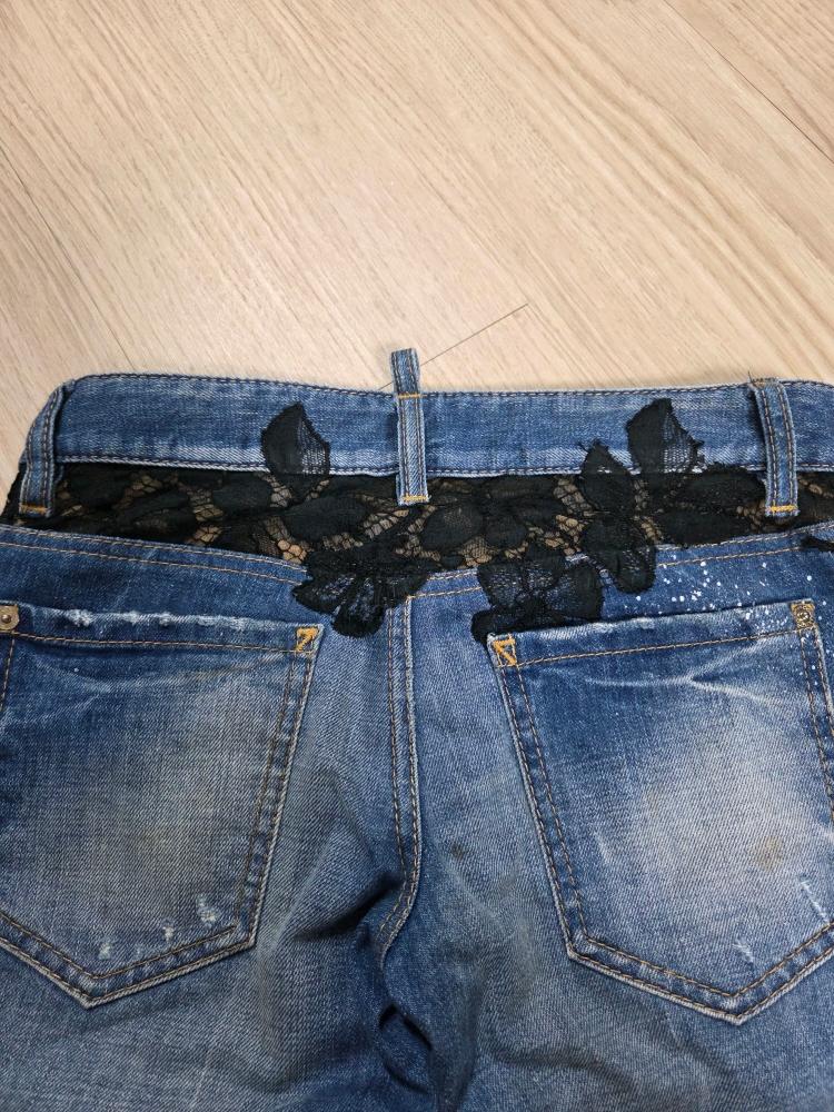 디스퀘어드 시스루 레이스 청바지 3