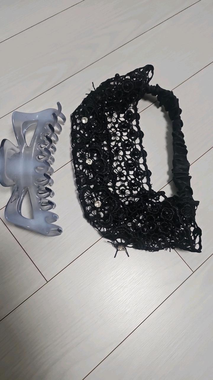 여성 레이스 벨벳 머리띠 집게핀 헤어 액세서리 세트 7