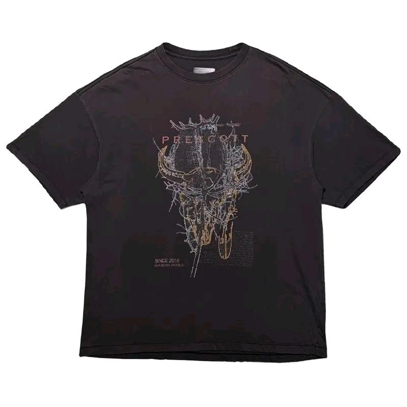MAISON MINED 프레스콧 프린팅 반팔 티셔츠 차콜  L 2