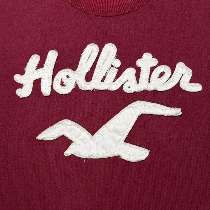 HOLLISTER 로고 반팔 티셔츠 버건디 XL 3