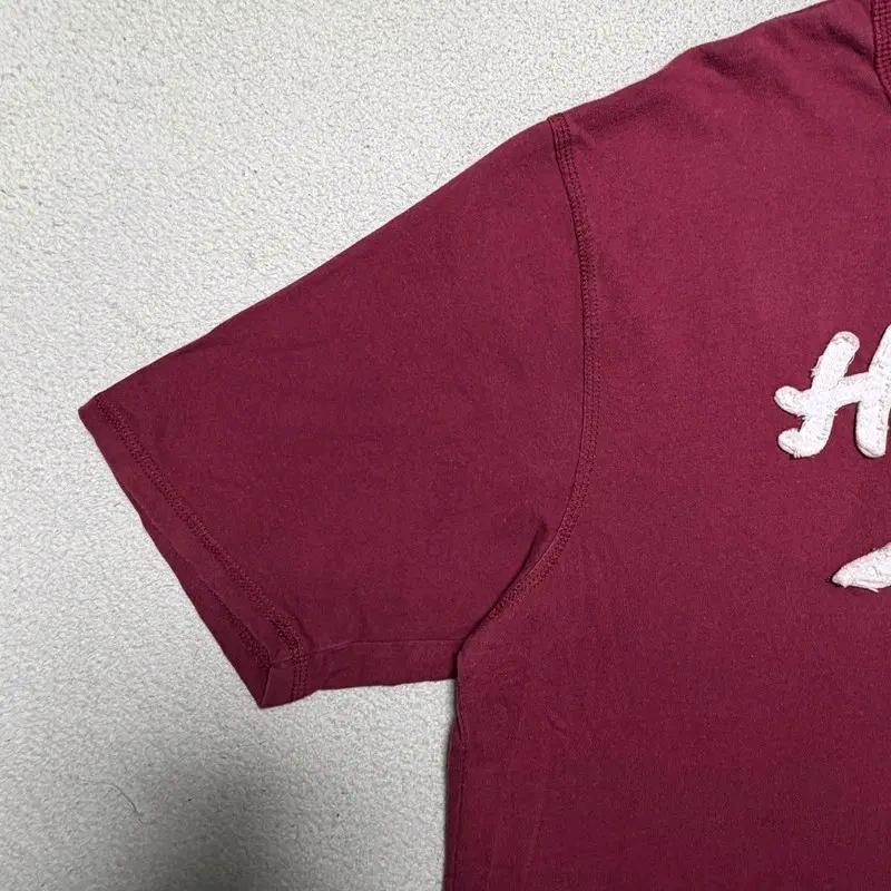 HOLLISTER 로고 반팔 티셔츠 버건디 XL 6