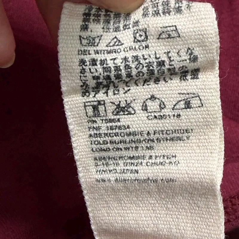 HOLLISTER 로고 반팔 티셔츠 버건디 XL 9