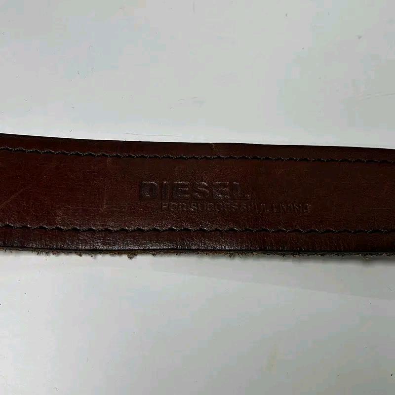 DIESEL 소가죽 벨트 브라운 5