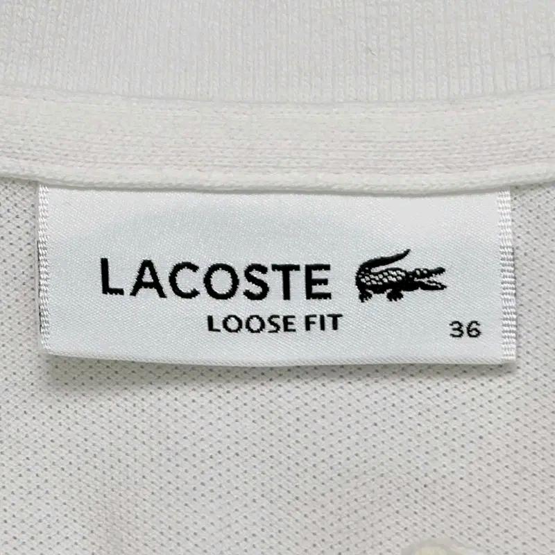 LACOSTE 릴렉스핏 헤리티지 폴로셔츠 화이트 36 4