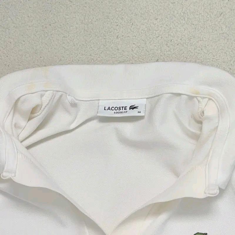 LACOSTE 릴렉스핏 헤리티지 폴로셔츠 화이트 36 8