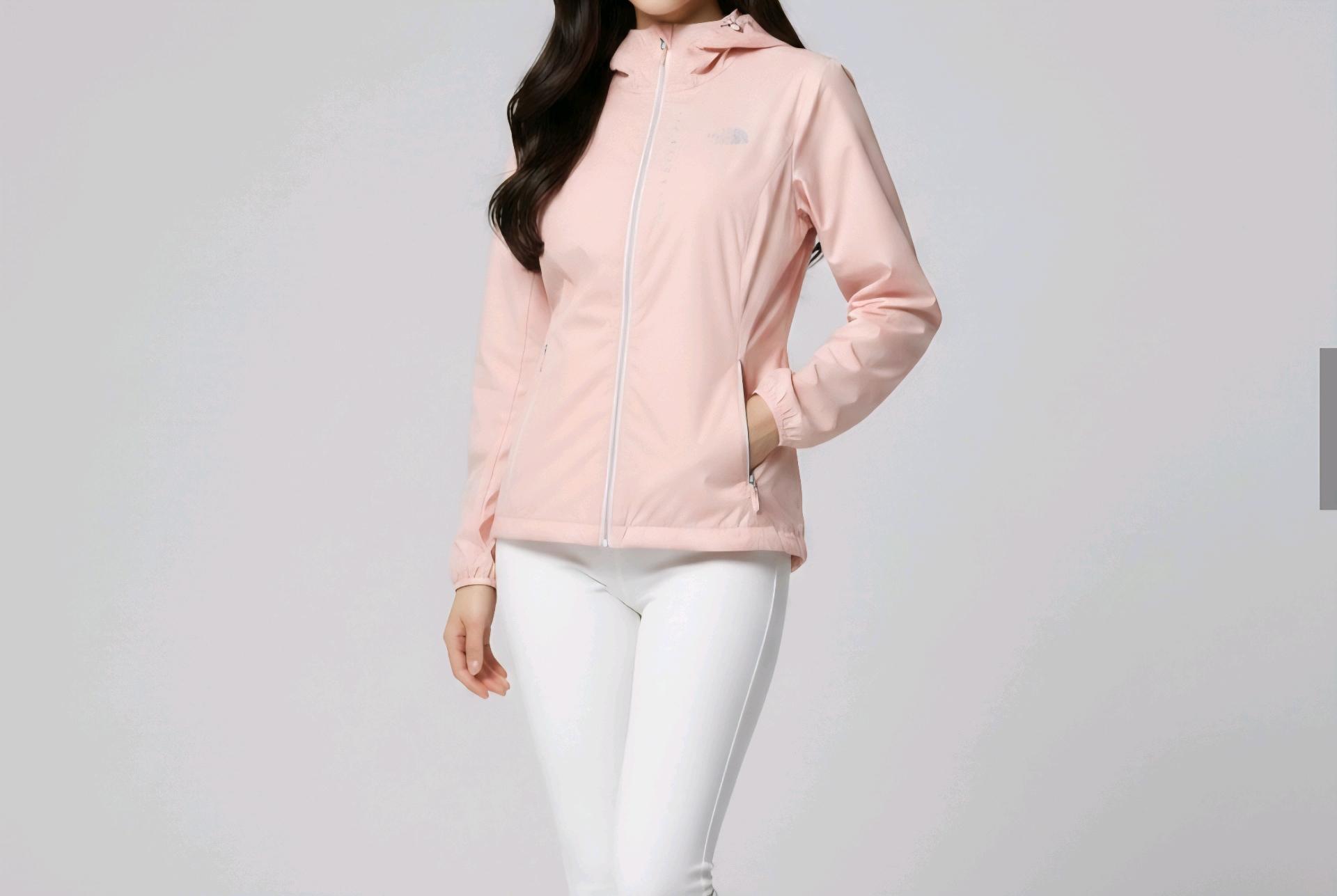 노스페이스 핑크 바람막이 후드 점퍼 L 10