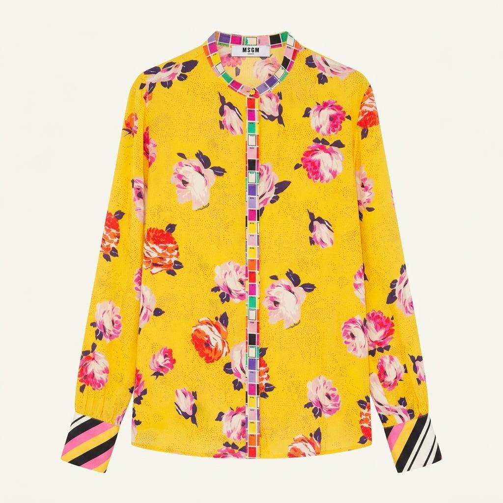 MSGM 실크 플라워 패턴 블라우스 1
