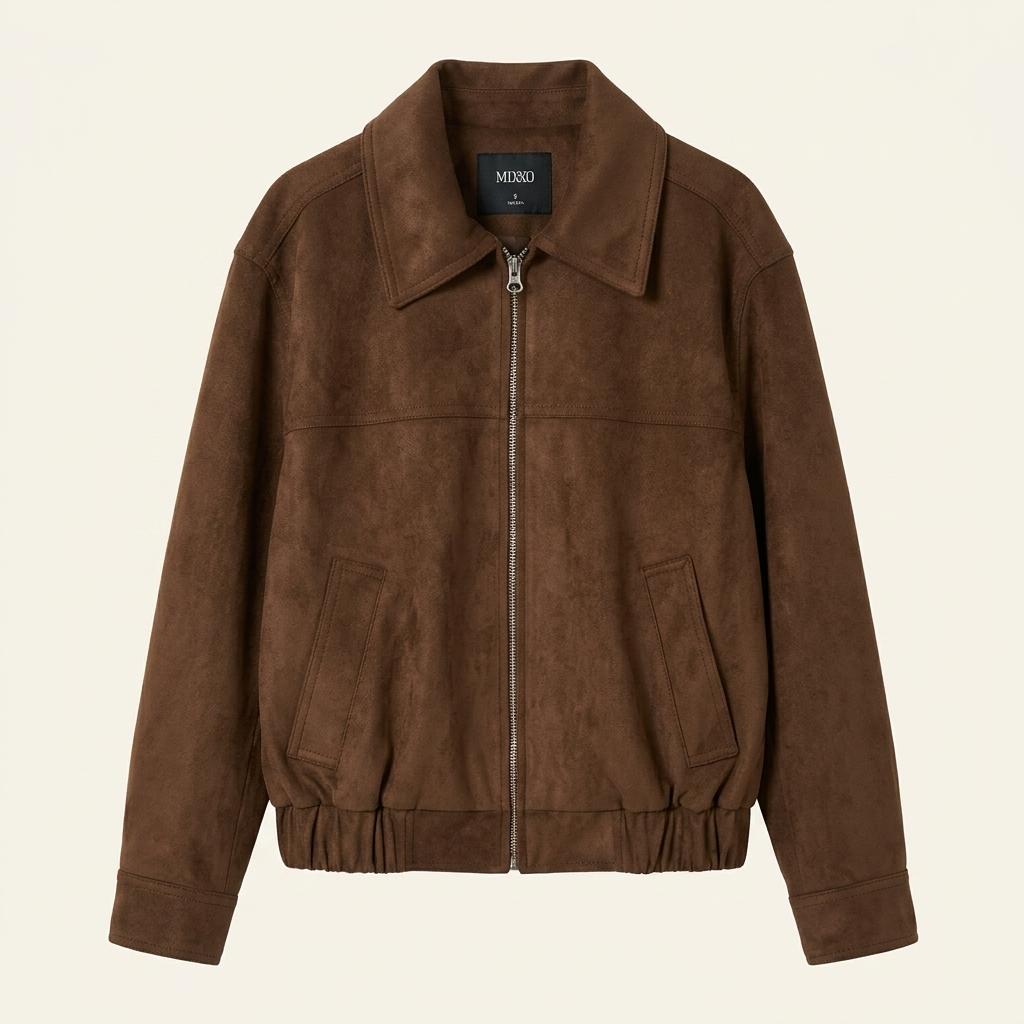 미쏘 스웨이드 스탠카라 집업자켓 Dark Brown 1