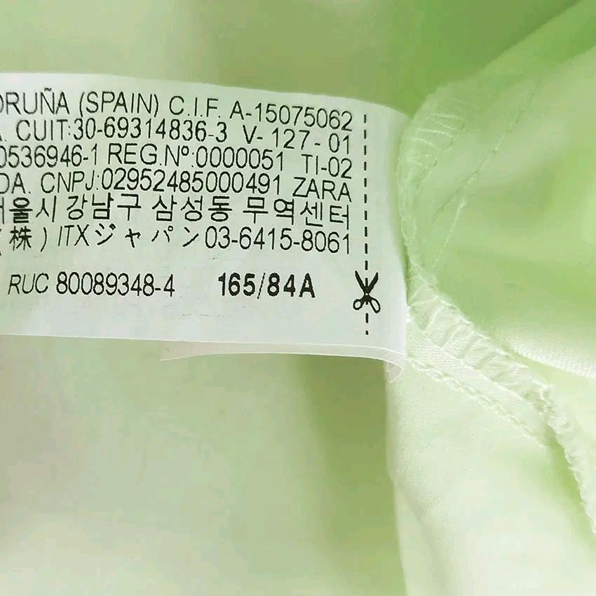 자라 여성 여름 딥V넥 루즈핏 크롭셔츠 애플그린S (HU46446) 7