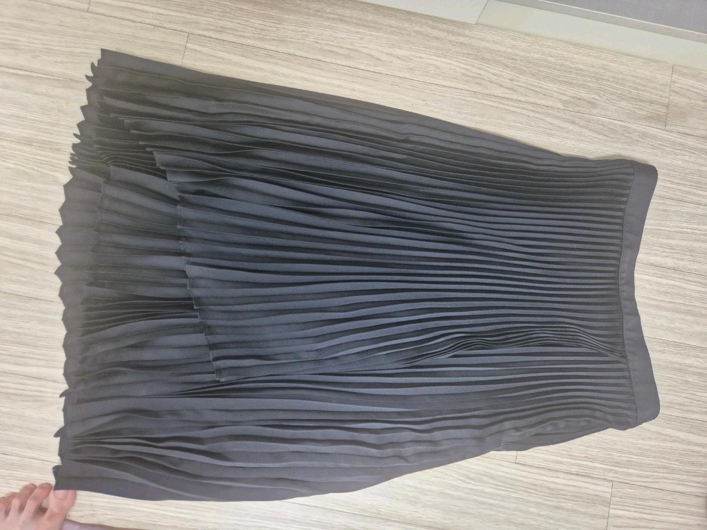 DEREK LAM 블랙 플리츠 롱 스커트 2