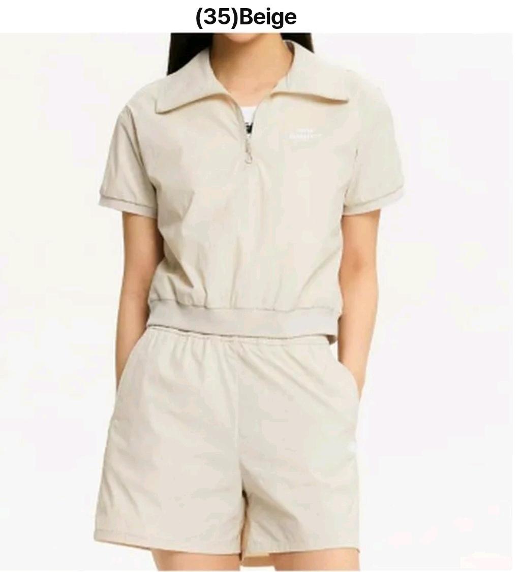 뉴발란스 우먼스 하프집업 아노락 티셔츠 베이지 8
