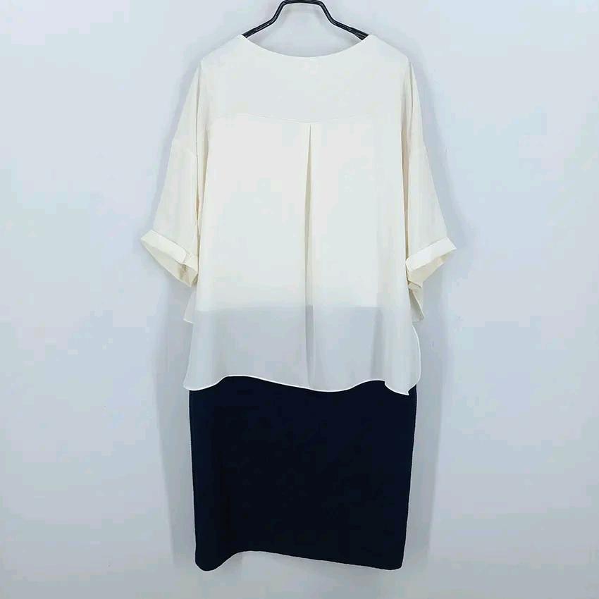 라인 여름 가오리핏 쉬폰블라우스원피스 아이보리85(HU46474) 3
