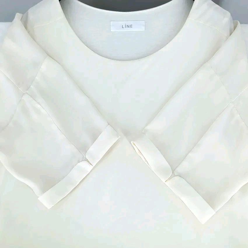 라인 여름 가오리핏 쉬폰블라우스원피스 아이보리85(HU46474) 4