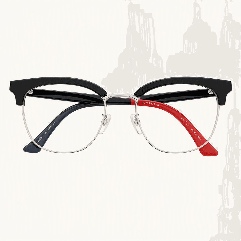 (풀구성/정품) GUCCI 블랙 하금테 안경테 GG0409OK