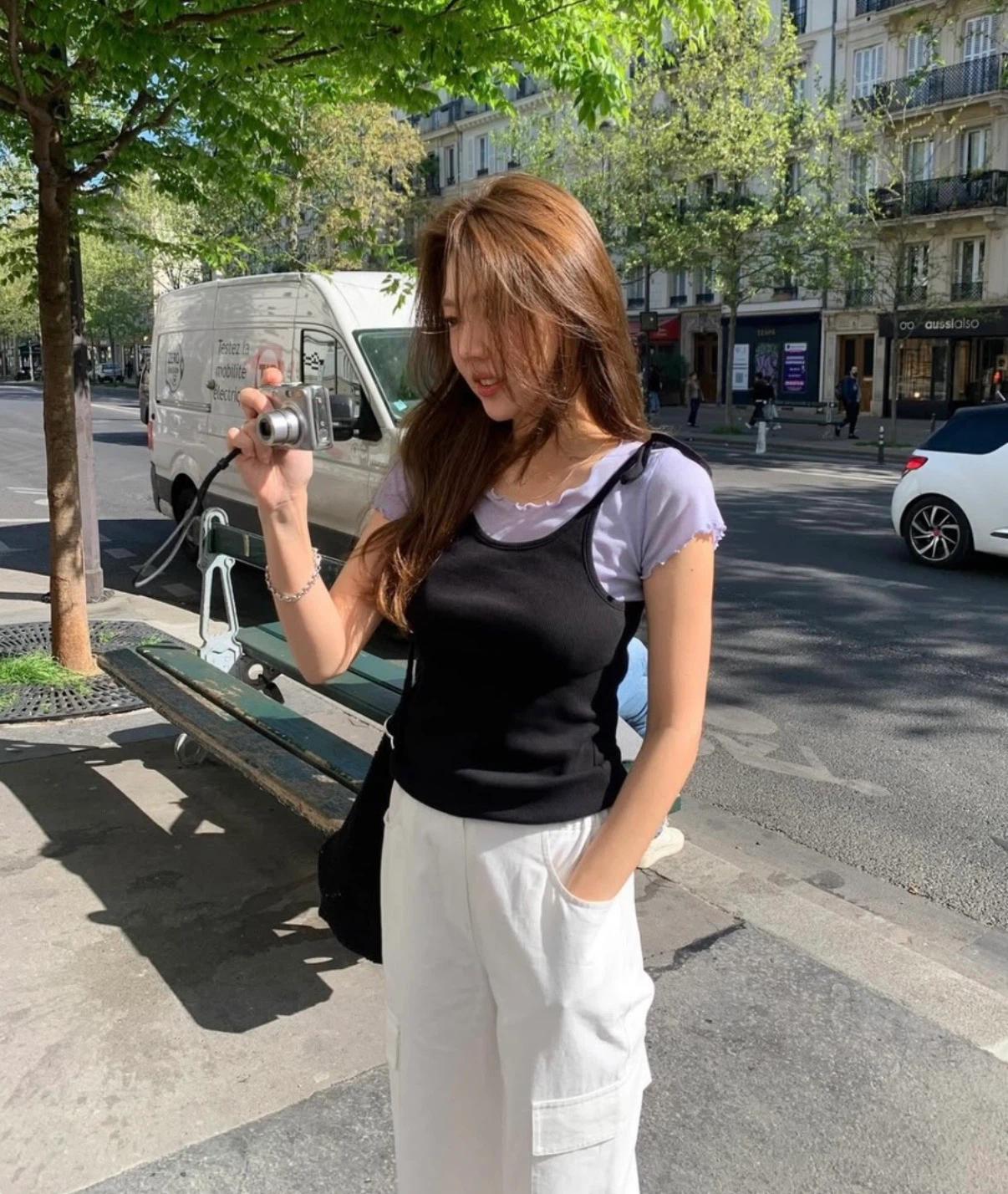 타낫 언발란스 레이어드 셋업 퍼플 2