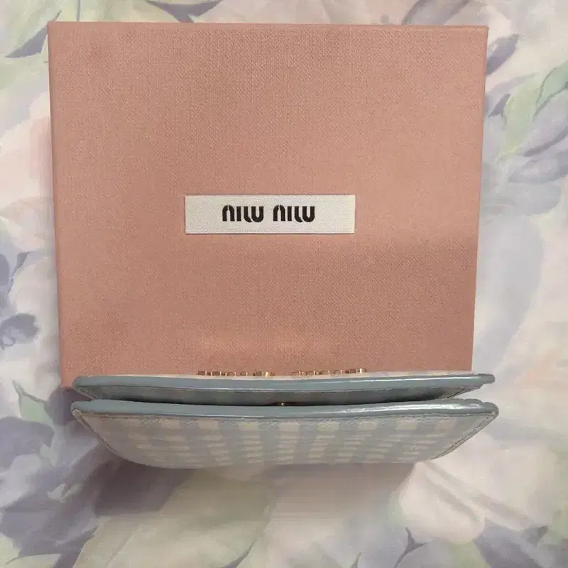 미우미우 깅엄체크 반지갑 풀박 단종 miu miu 7