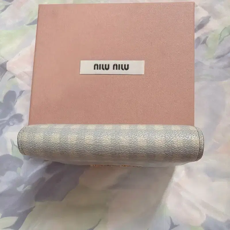 미우미우 깅엄체크 반지갑 풀박 단종 miu miu 8