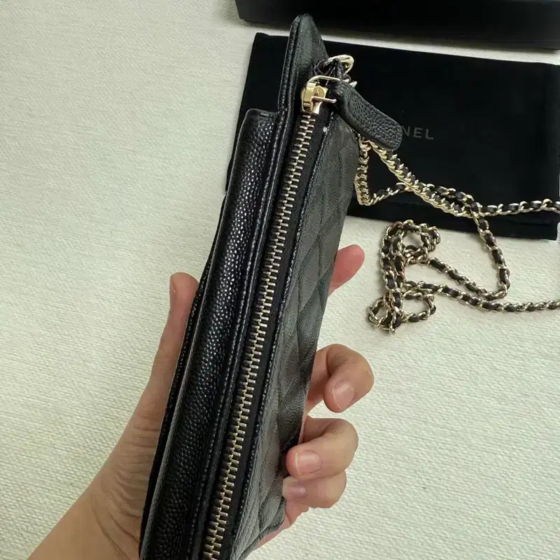 (31번대)샤넬 블랙 캐비어 플랩 카드지갑 금장 체인백 5