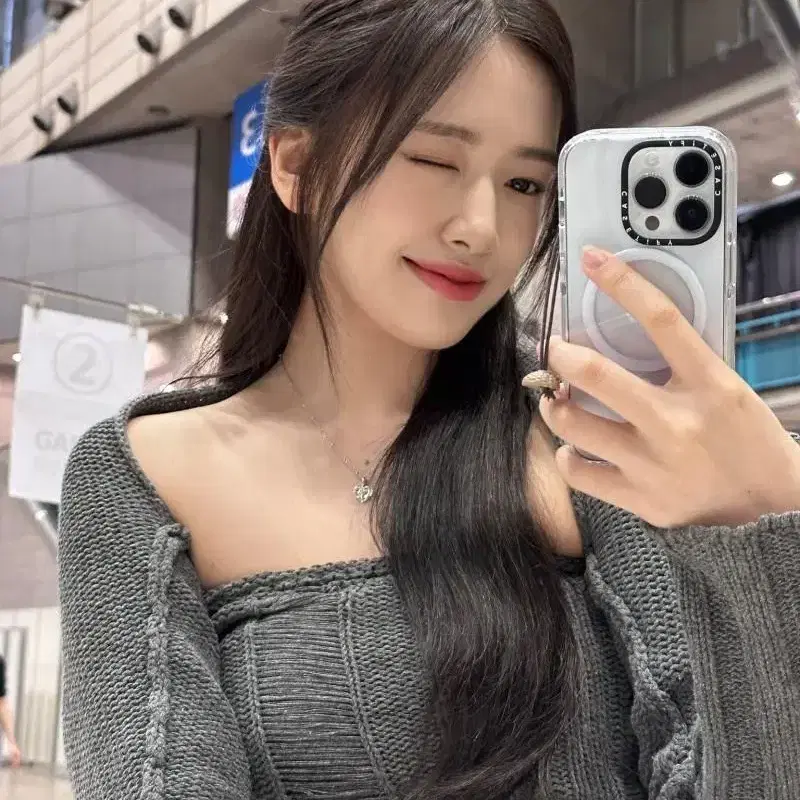 쓰리타임즈 코튼 볼레로 세트 차콜(아이브 착용) 2