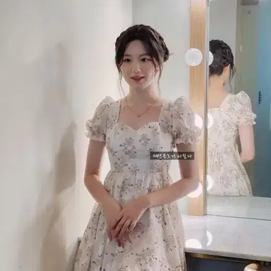 (M) 신스덴 로즈 펀칭 미니원피스 여름플로럴원피스 2