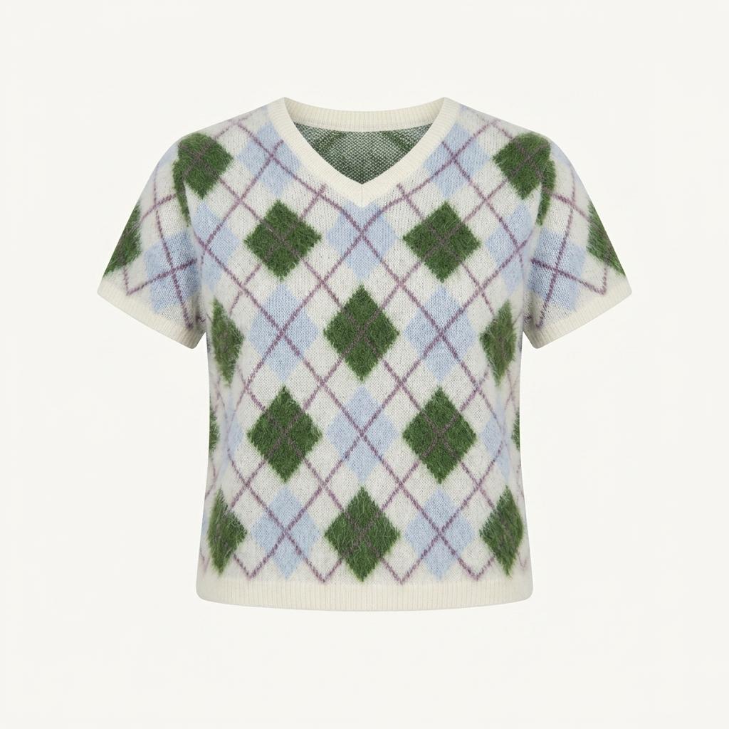 시엔느 Kiko Argyle Knit (Ivory), S 1