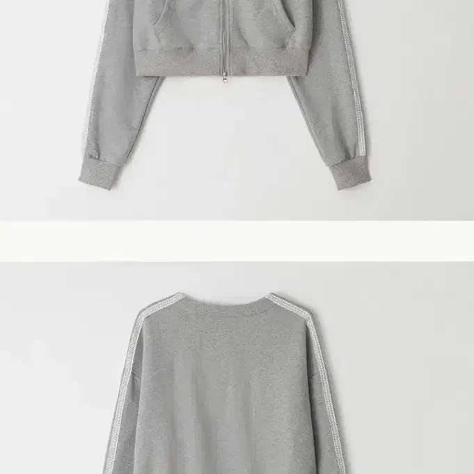 론론 LINE TORCHON SWEAT ZIP UP GREY 4