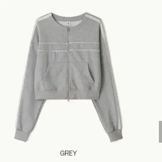 론론 LINE TORCHON SWEAT ZIP UP GREY 3