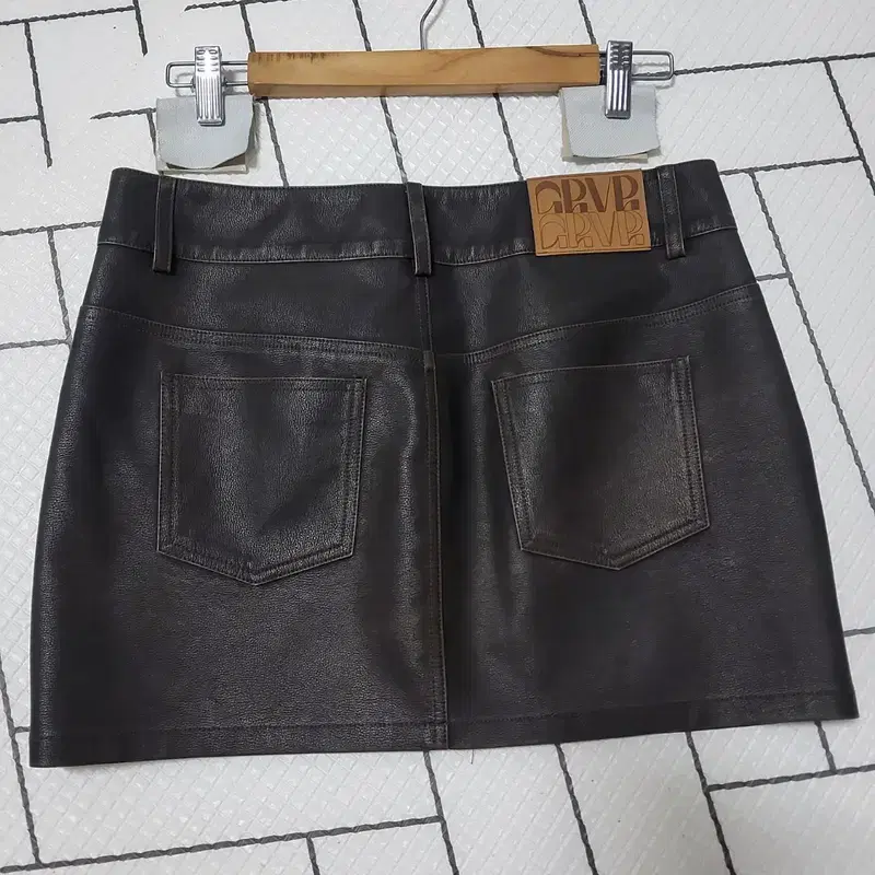 그로브 레더 코홀 스커트 다크브라운 M 28 29 30 5