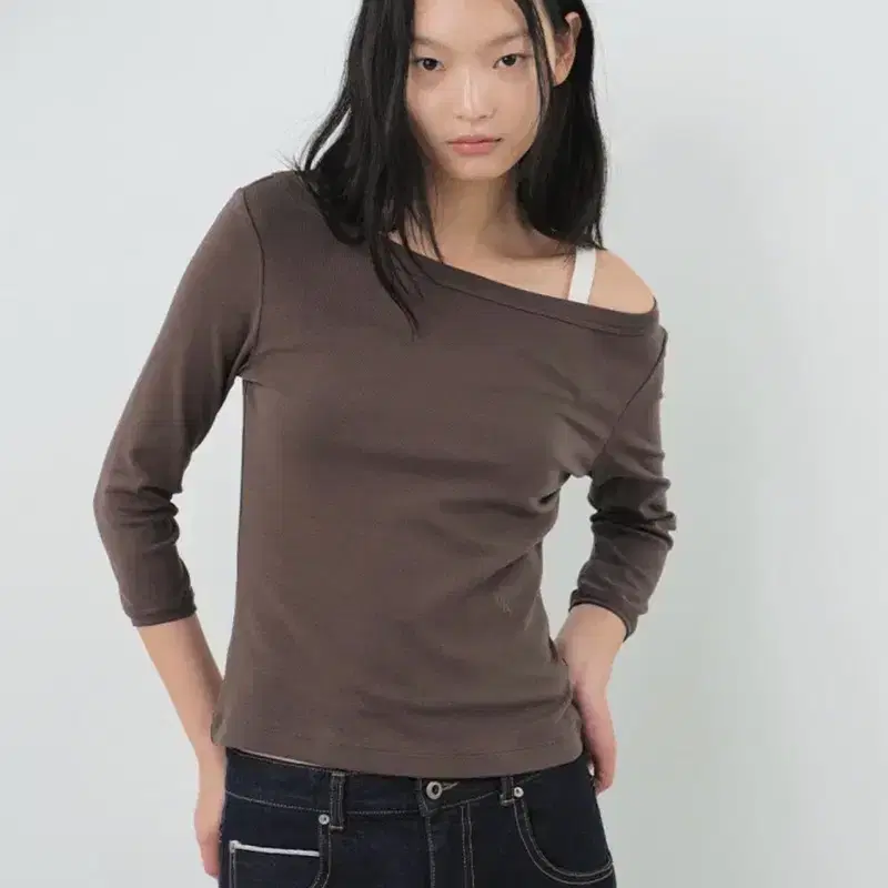 시티브리즈 보트넥 티셔츠 브라운 M 4
