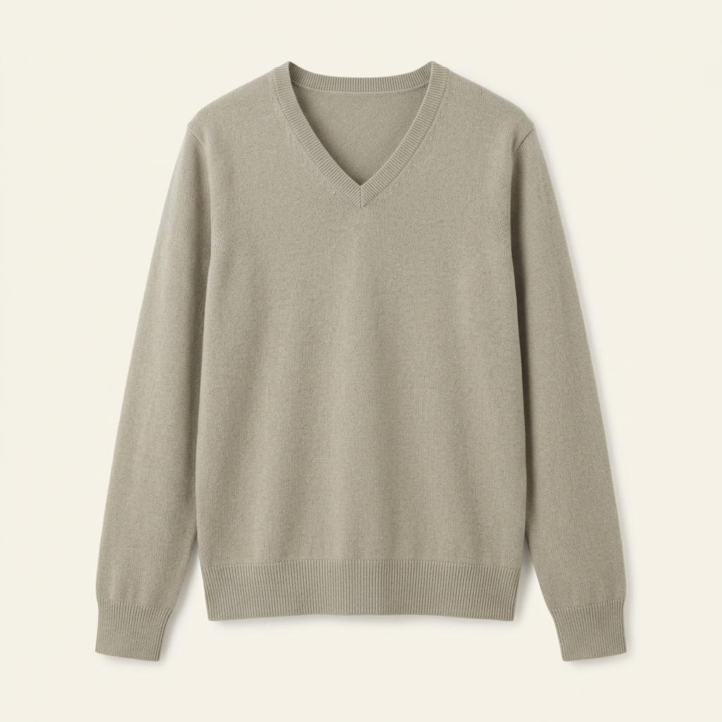 아모멘토 Wool V-neck Knit 울 브이 넥 니트 상의 라이트 카키