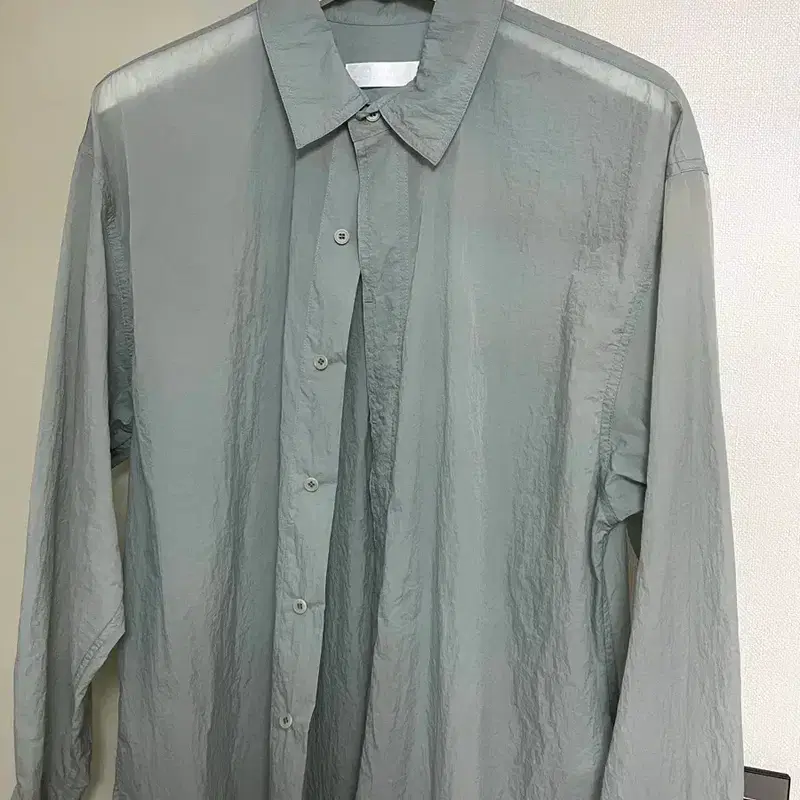 아모멘토 amomento SHEER Oversized Shirts Blue 5
