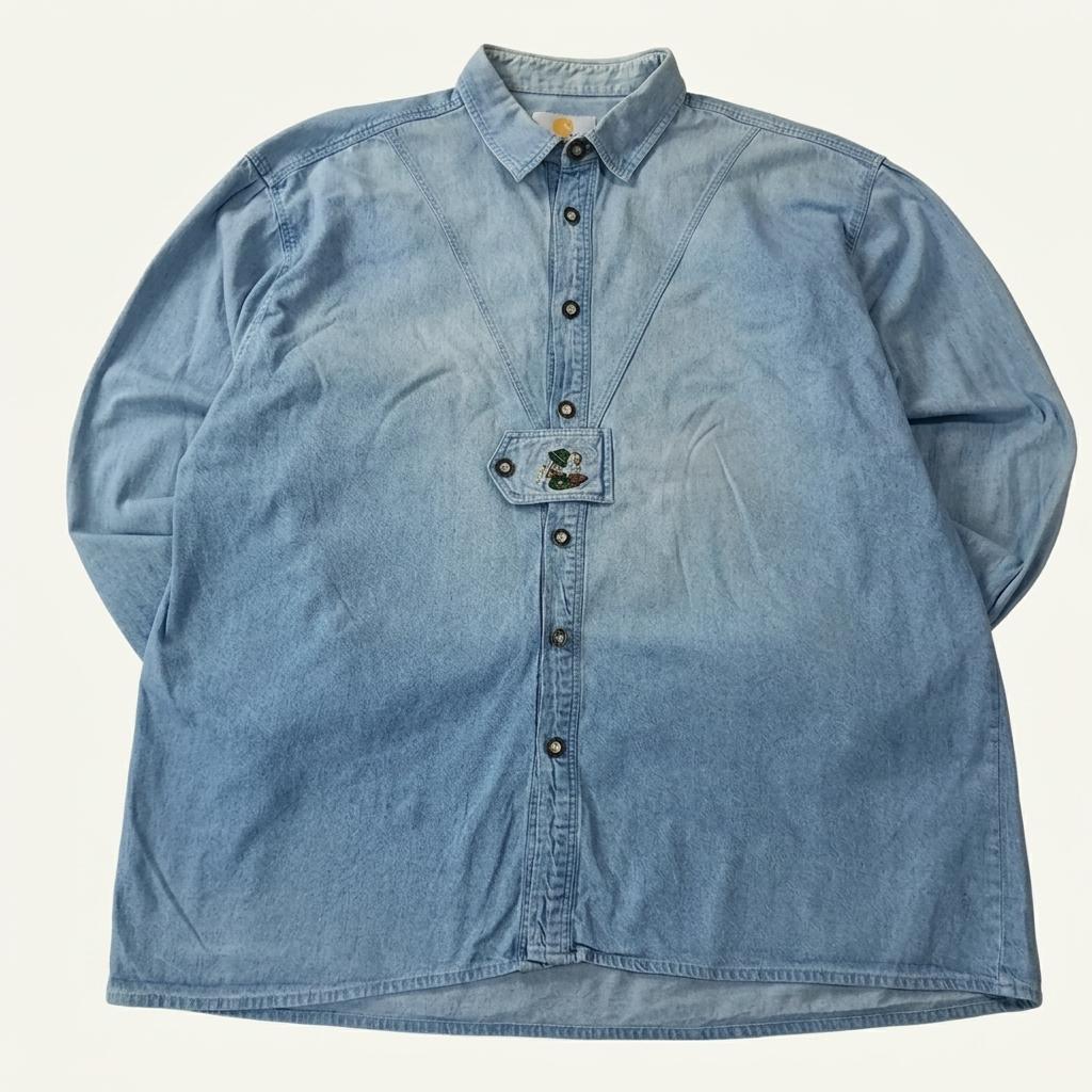 CA788 3XL 아우뮐레 80s 독일판 바바리안 데님 셔츠 남방 1