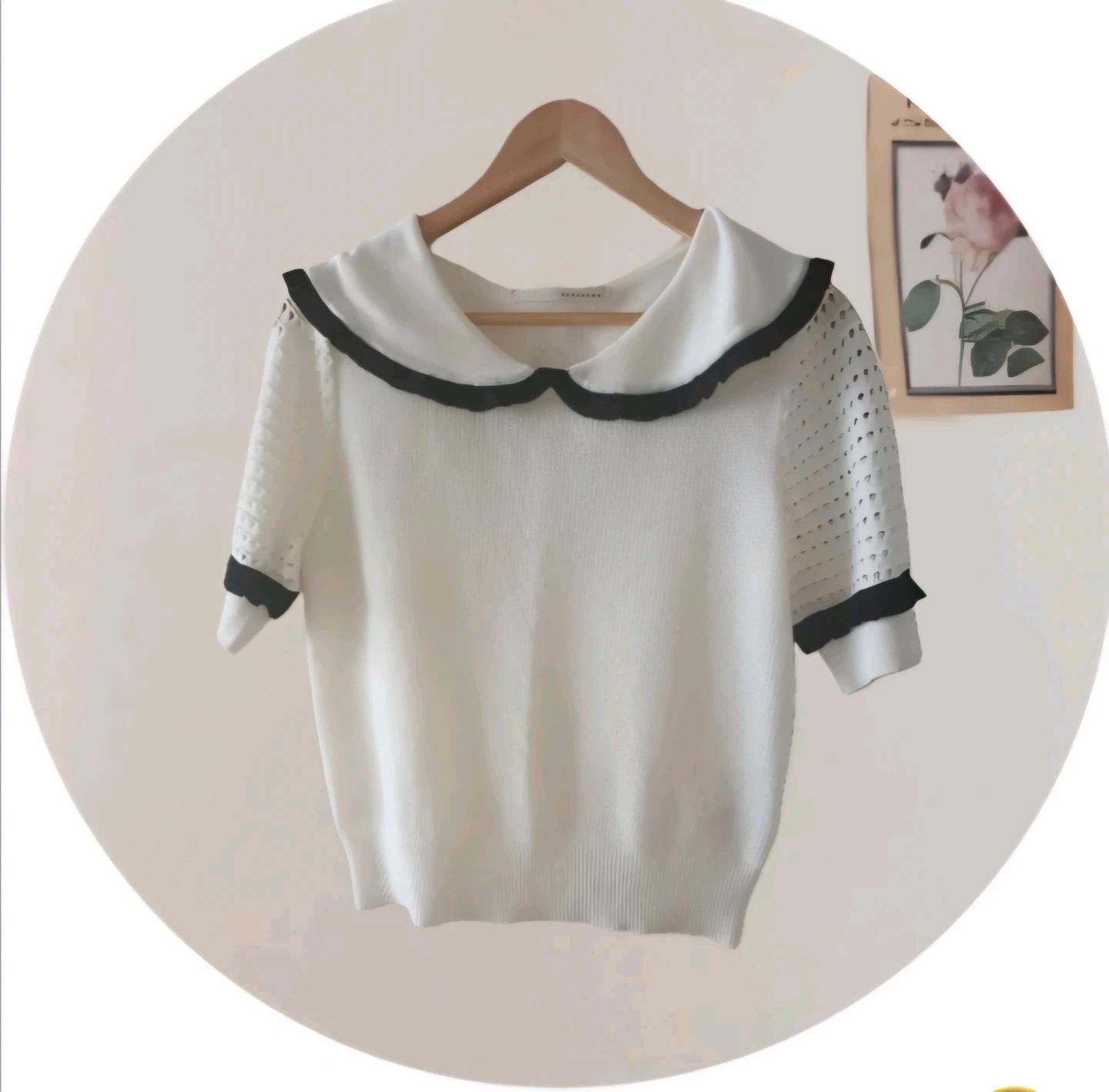레니본 아이보리 반팔 니트 4