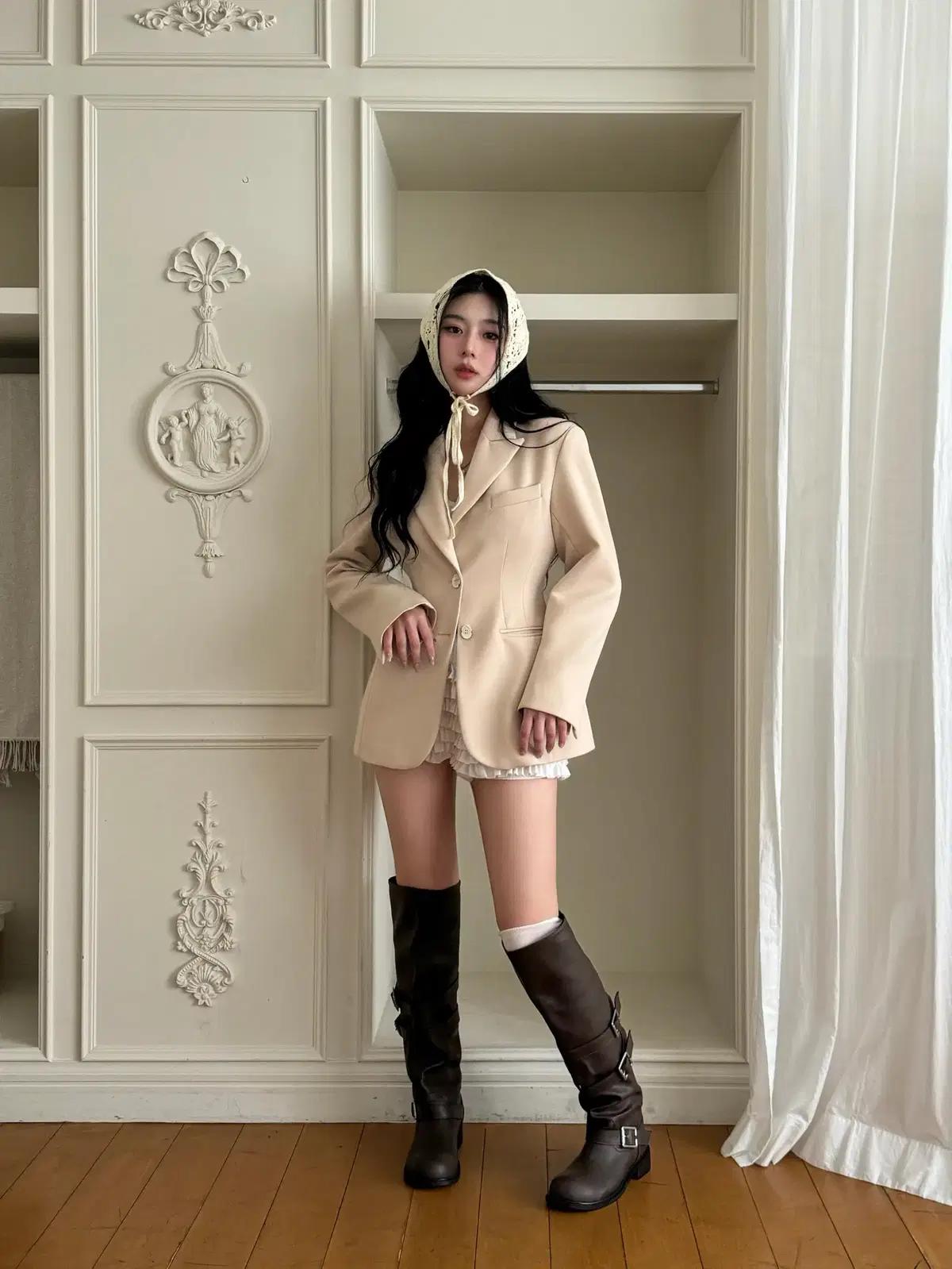 @9568 브라운 235-니하이 슬라우치부츠-접어서 신고 내려서 길게 신는 롱부츠-새상품 8