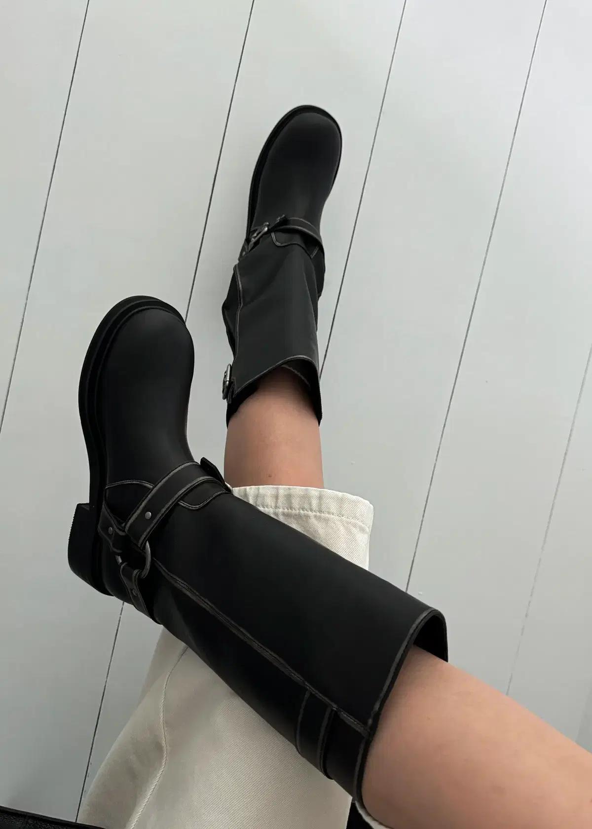 @9486 블랙 240-빈티지 버클부츠 4.5cm 하프부츠-새상품 10