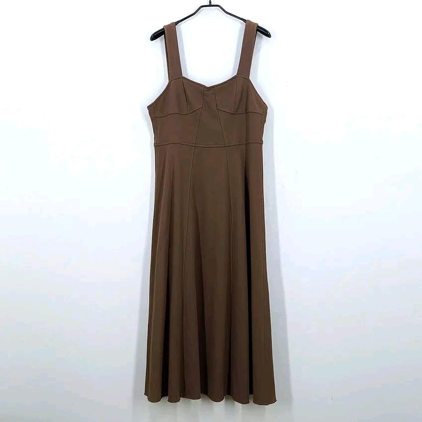 TELA 여성 춘추 홑겹 코튼 롱원피스 브라운85 (HU43647) 2
