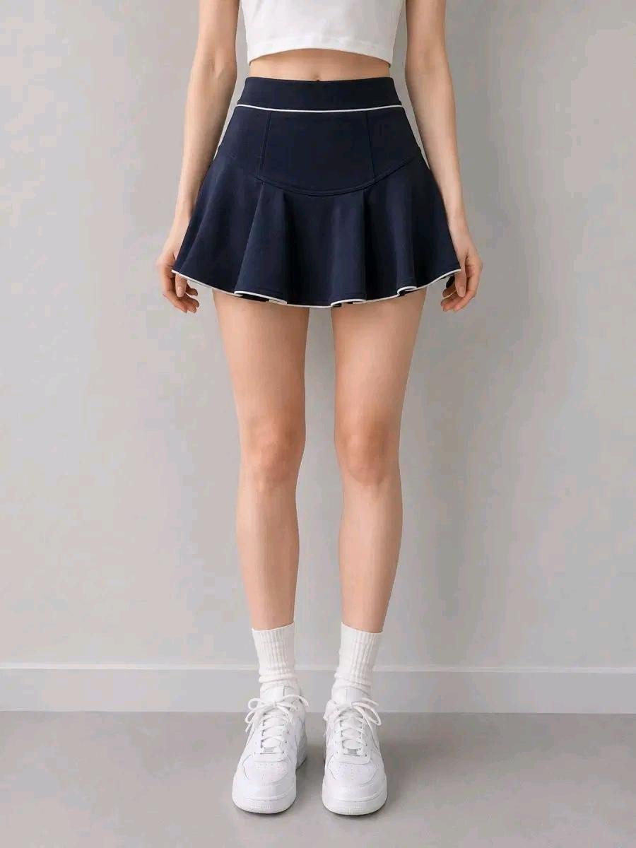 럭키슈에뜨 베색 라인 플레어 미니 스커트 38 2