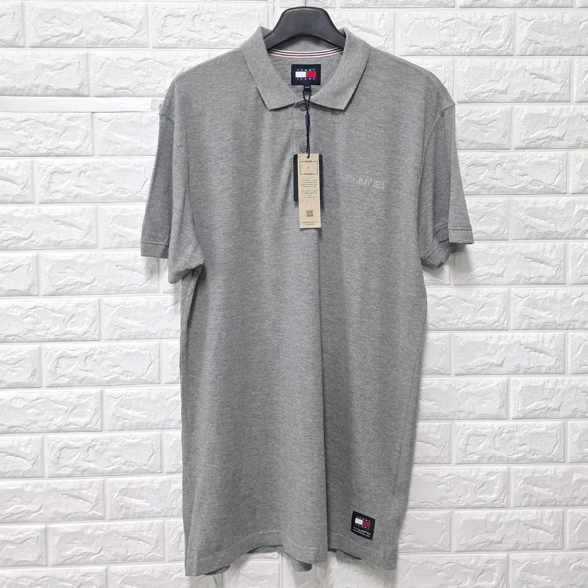 2XL 타미힐피거 그레이 반팔 카라티 (새상품) E672 2