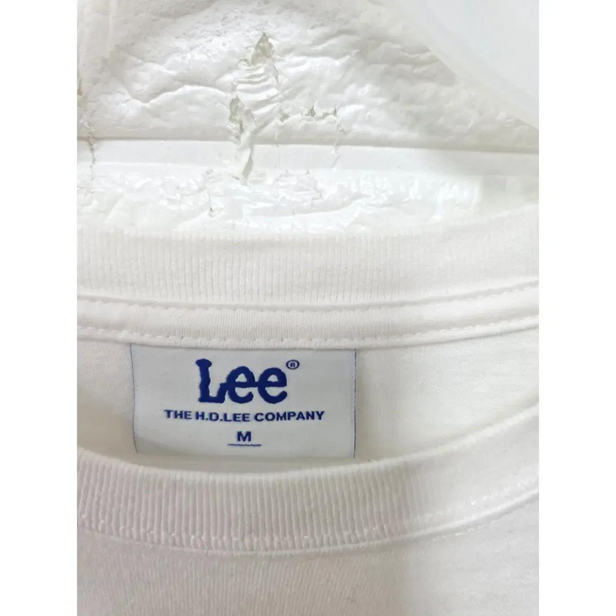 M 리 LEE 화이트 빅로고 반팔티 E683 3