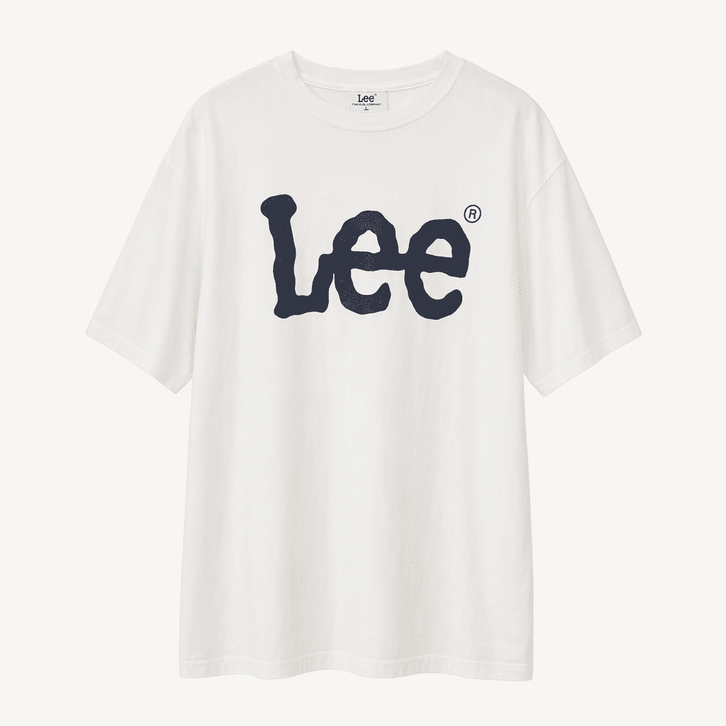 M 리 LEE 화이트 빅로고 반팔티 E683 1