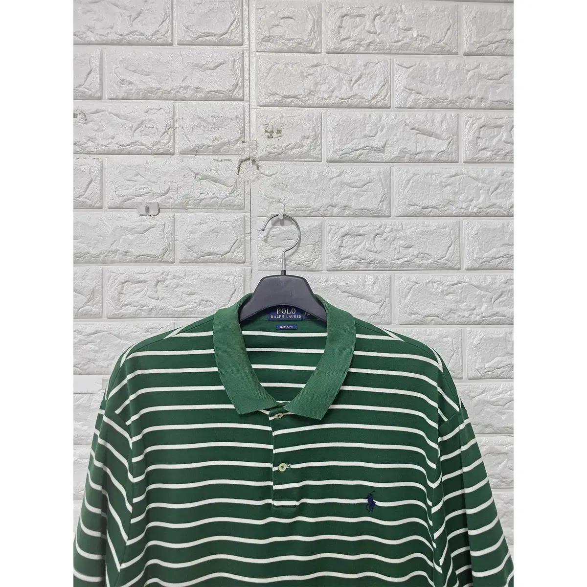2XL 폴로랄프로렌 스트라이프 반팔 카라티 E693 6