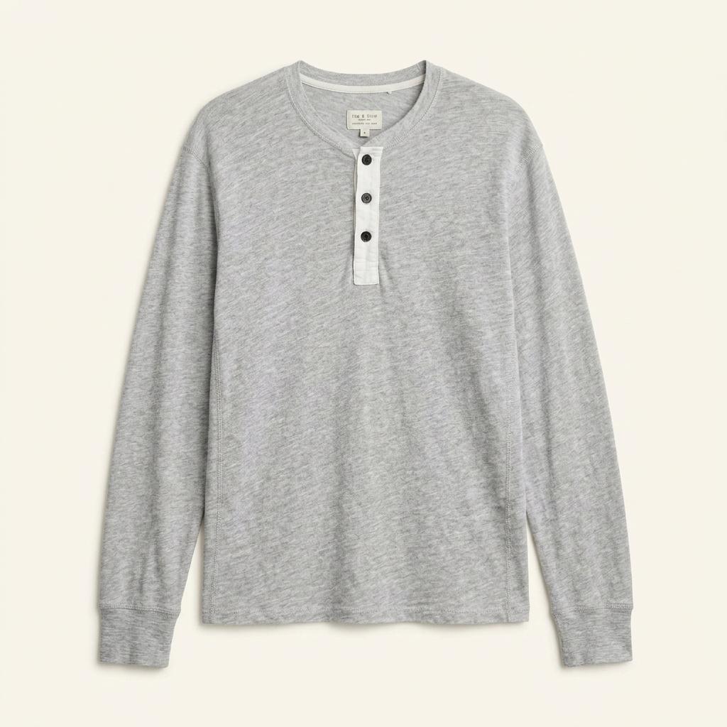 RAG&BONE 그레이 헨리넥 롱슬리브 티셔츠 .482