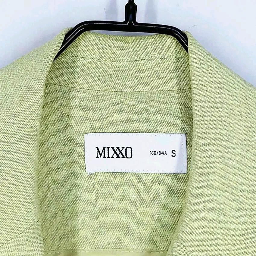 미쏘 여성 춘하 레이온혼방 투버튼 반팔자켓 라임84 (HU39930) 5