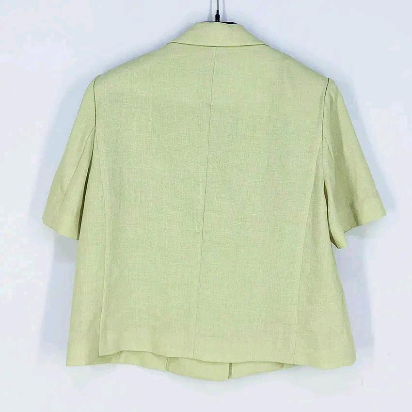 미쏘 여성 춘하 레이온혼방 투버튼 반팔자켓 라임84 (HU39930) 3